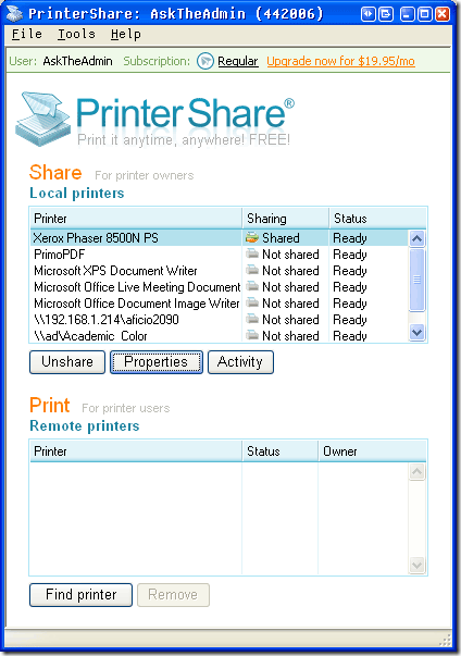 tutorial menggunakan 1 printer untuk beberapa pengguna