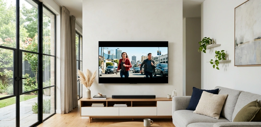 TV di ruang keluarga