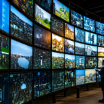 Video wall profesional di ruang kontrol bisnis yang menampilkan berbagai konten digital sebagai contoh penerapan teknologi video wall untuk monitoring dan pengambilan keputusan