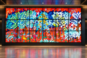 Video Wall di Sebuah Lorong Gedung